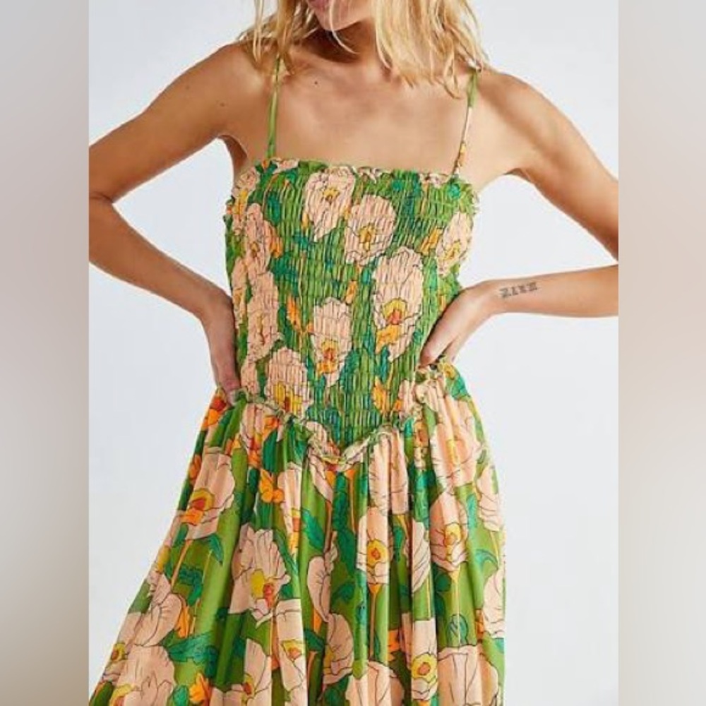 Free People Sophia Floral Hippie Style Jumpsuit - Picture 4 of 5